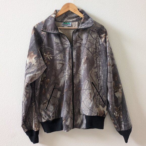 Retro World Famous Sports BomberCamo Realtree Hardwoods Jacket Size Large Men - Picture 1 of 7
